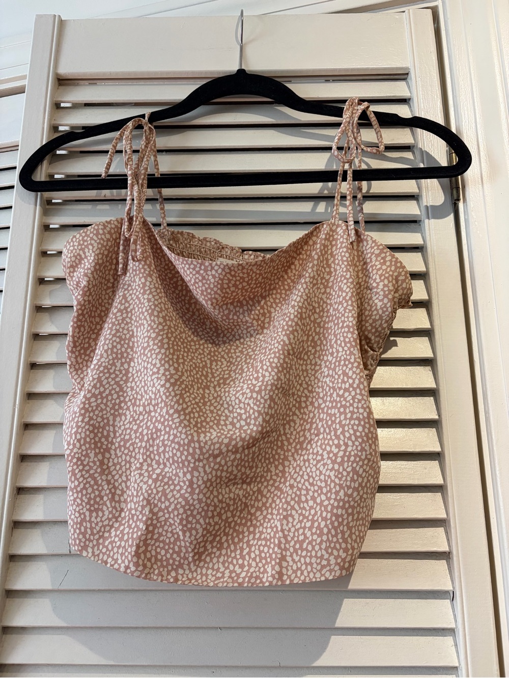 Women’s Pink Tie-Strap Cowl Neck Tank Top